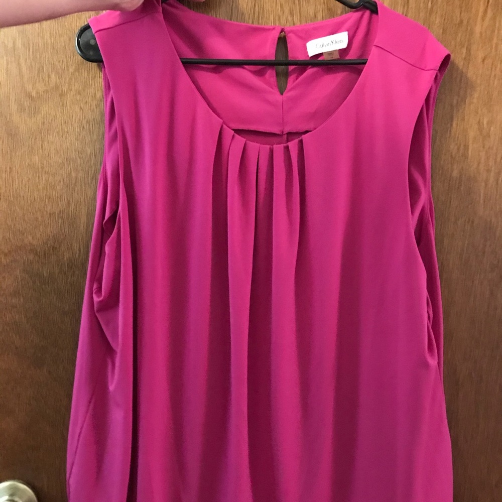 Calvin Klein 3X Sleeveless Top - Bright Pink